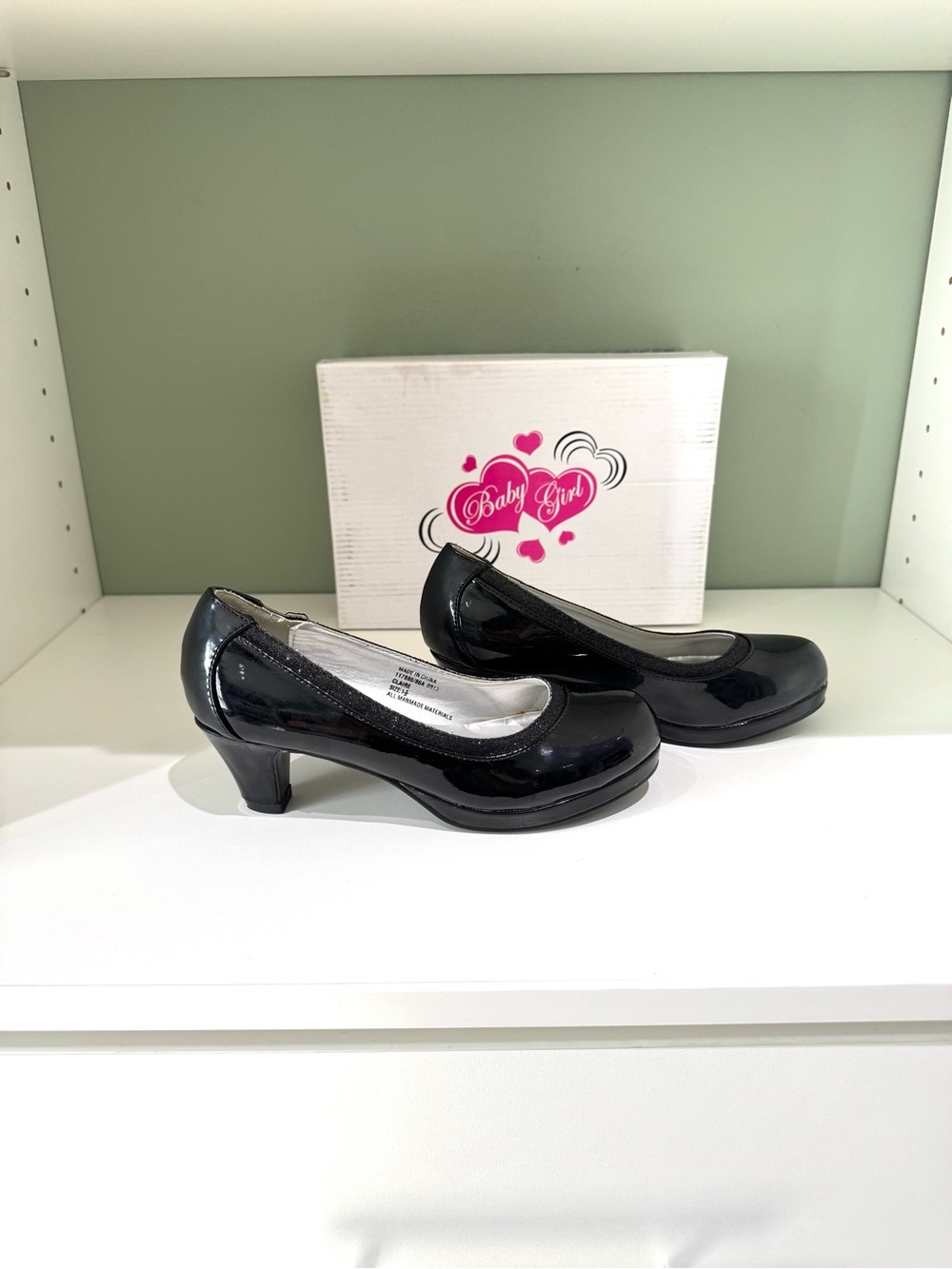 Girls Baby Phat Black Patent Flats size 1 1/2 New in Box